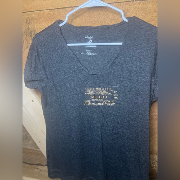 Cuffy’s Cape Cod Boston Women’s T Shirt V Neck Top Large Grey - Picture 7 of 7